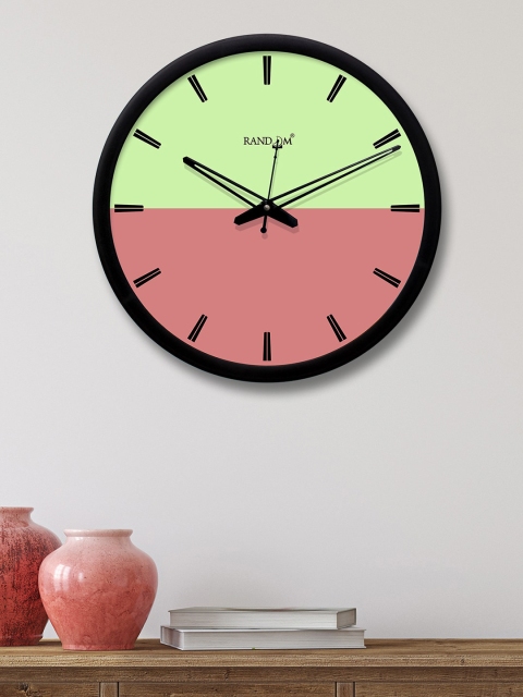 

RANDOM Green & Pink Round Colourblocked 30.4 cm Analogue Wall Clock