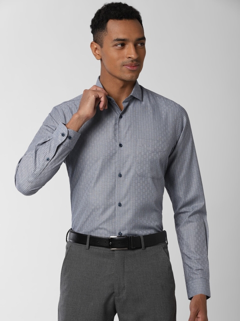 

Peter England Men Grey Slim Fit Self Design Formal Shirt