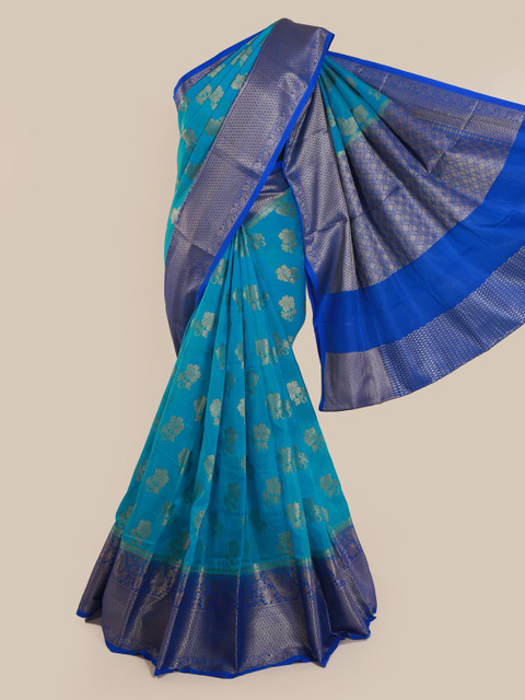 

Pothys Blue Woven Design Tissue Saree