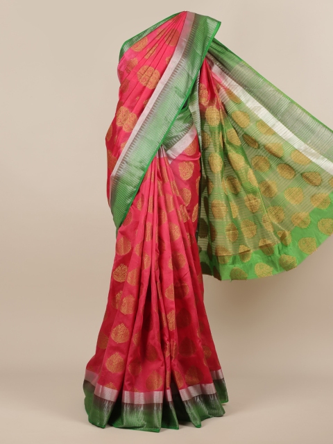

Pothys Pink Woven Design Jute Silk Saree