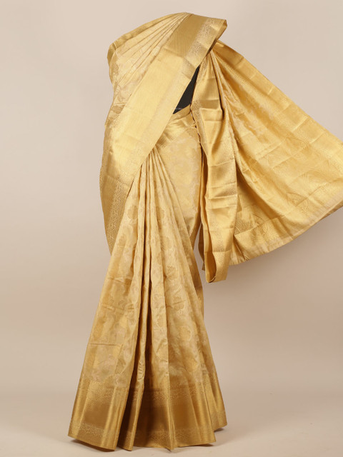 

Pothys Gold-Toned Woven Design Jute Silk Saree