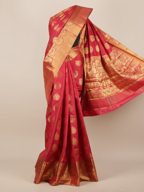 

Pothys Maroon Woven Design Jute Silk Saree