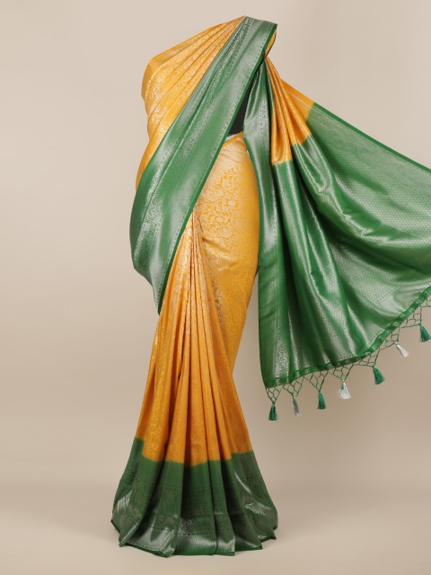

Pothys Mustard Woven Design Jute Silk Saree