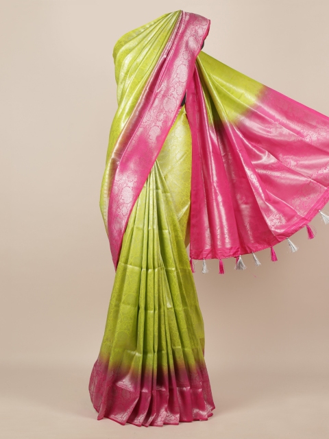 

Pothys Green & Red Jute Silk Woven Design Saree