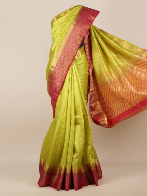 

Pothys Green Woven Design Jute Silk Saree