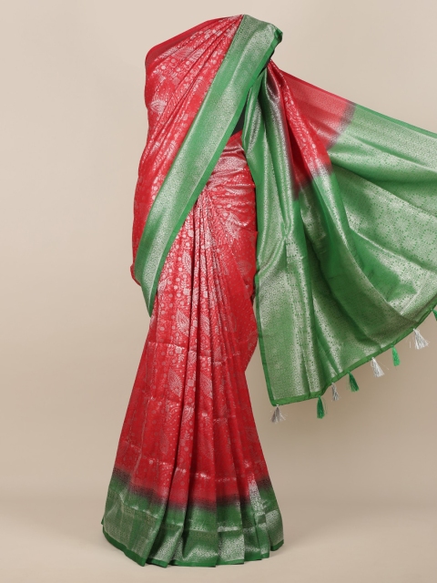 

Pothys Red & Green Jute Silk Woven Design Saree