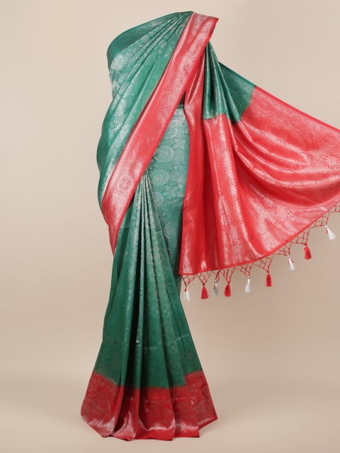 

Pothys Green Woven Design Jute Silk Saree
