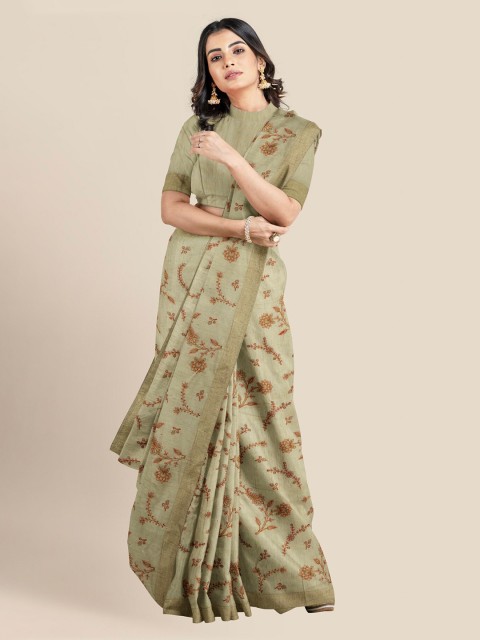 

KLM Fashion Mall Cream-Coloured Jute Silk Woven Design Banarasi Saree
