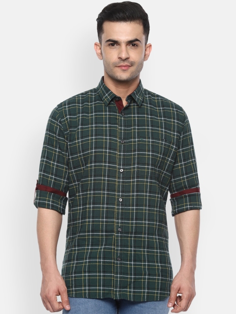 

Van Heusen Sport Men Green Slim Fit Checked Casual Shirt
