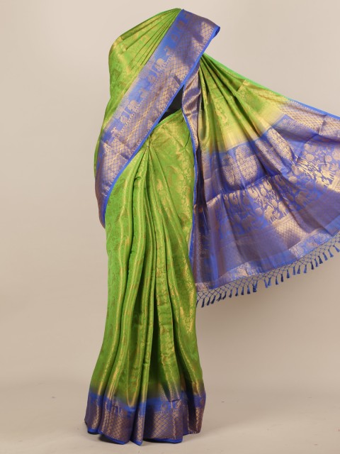 

Pothys Green Woven Design Jute Silk Saree