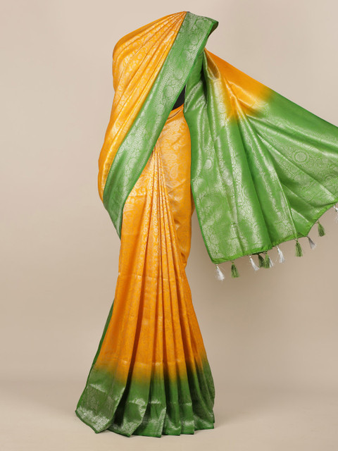 

Pothys Yellow Woven Design Jute Silk Saree