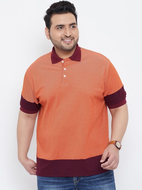 

bigbanana Men Orange Solid Polo Collar T-shirt
