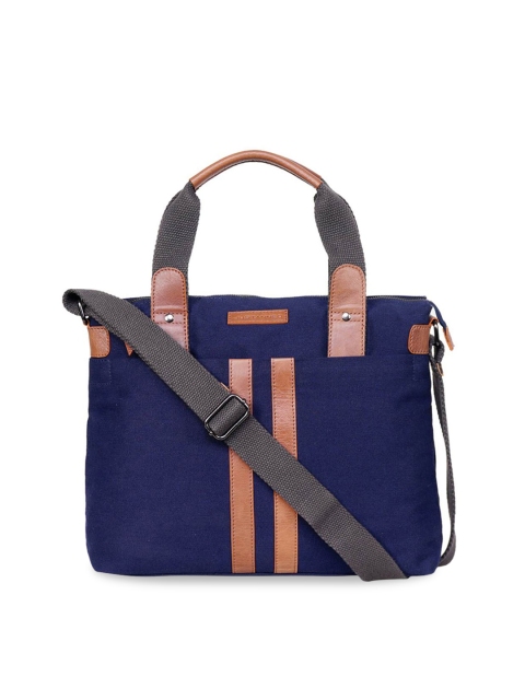 

Justanned Men Blue & Tan Solid Messenger Bag