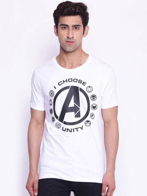 

Marvel Avengers Men White Printed Round Neck T-shirt