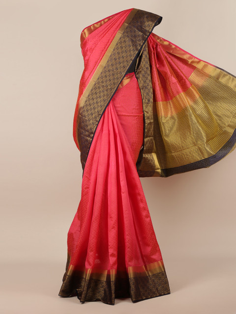 

Pothys Pink Woven Design Jute Silk Saree