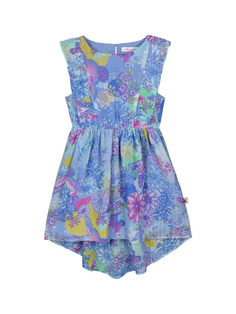 

Budding Bees Girls Blue Printed Fit and Flare Dress