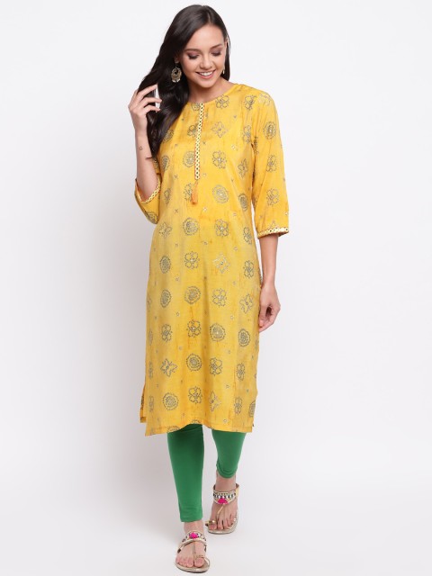 

Napra Women Yellow Printed Kurta