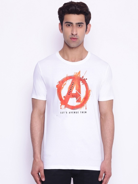 

Marvel Avengers Men White Printed Round Neck T-shirt