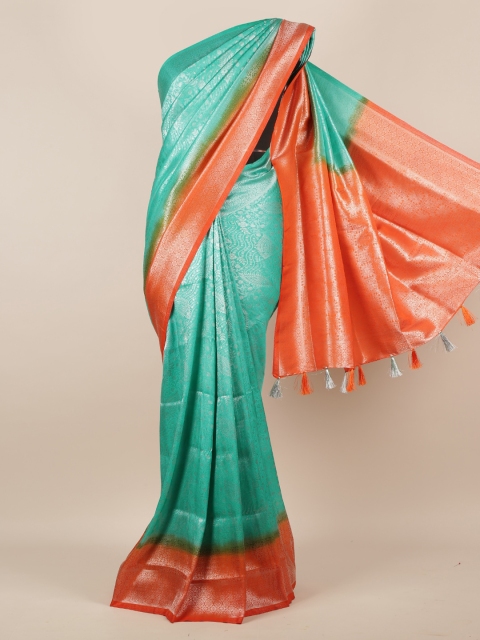 

Pothys Sea Green Woven Design Jute Silk Saree