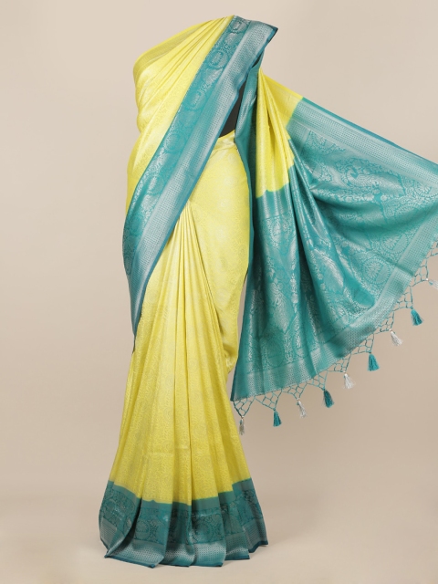 

Pothys Yellow Woven Design Jute Silk Saree