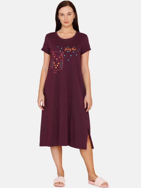 

Zivame Purple Printed Nightdress