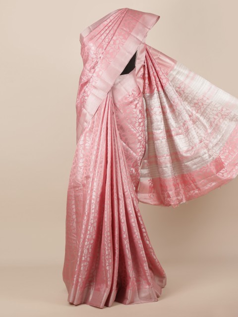 

Pothys Pink Woven Design Jute Silk Saree