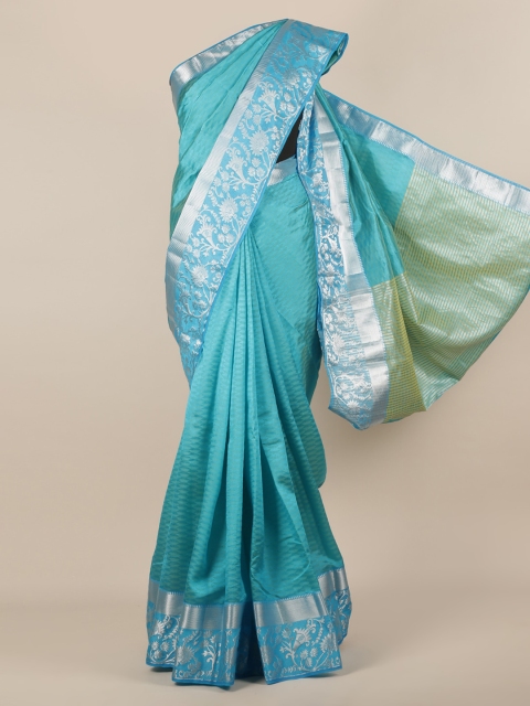 

Pothys Blue Woven Design Jute Silk Saree