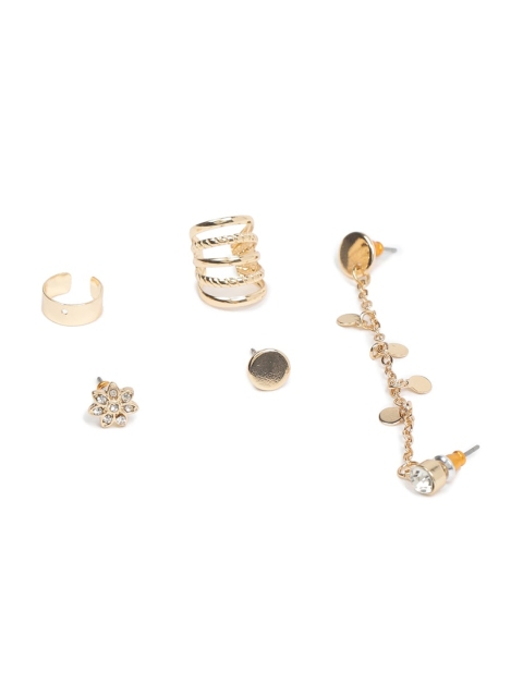 

FOREVER 21 Set Of 5 Gold-Toned Contemporary Studs & Cuffs