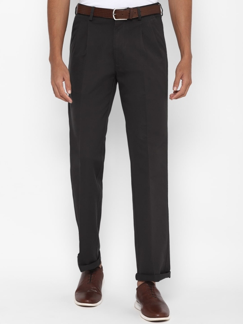 

Allen Solly Men Black Regular Fit Solid Regular Trousers