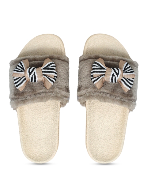 

FREECO Women Beige Embellished Room Slippers