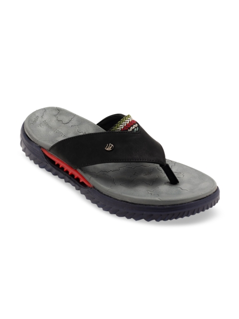 

TRENDS & TRADES Men Black & Grey Solid Thong Flip-Flops