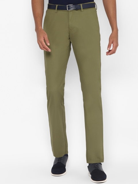 

Allen Solly Men Olive Green Slim Fit Solid Regular Trousers