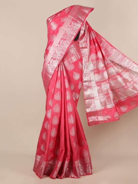 

Pothys Pink Woven Design Jute Silk Saree