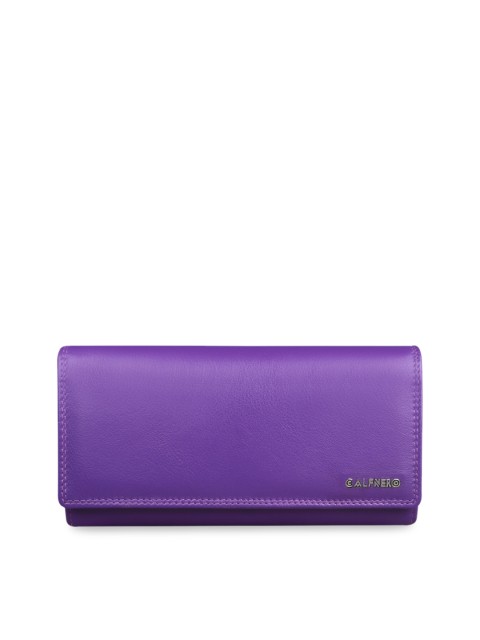 

CALFNERO Purple Solid Leather Purse Clutch