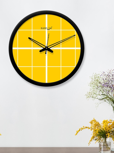 

RANDOM Yellow & White Round Printed 30.4 cm Analogue Wall Clock