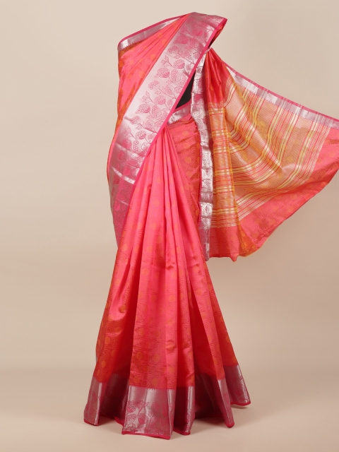 

Pothys Pink Solid Jute Silk Saree