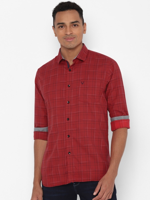

Allen Solly Men Maroon Slim Fit Checked Casual Shirt