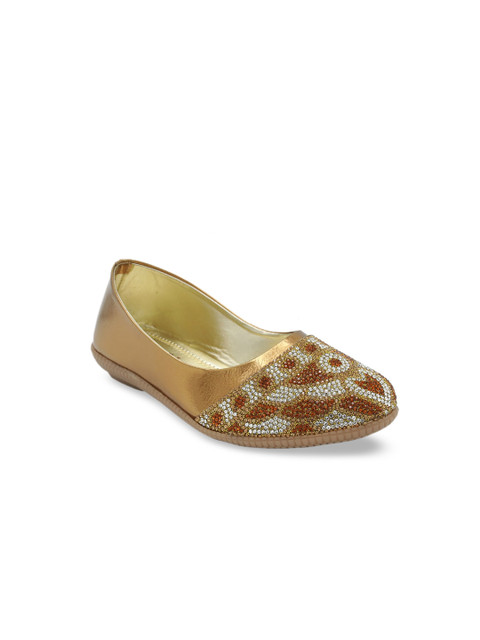 

Jazzy Juniors Girls Printed Mojaris, Bronze