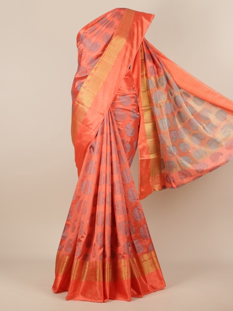 

Pothys Pink Woven Design Jute Silk Saree
