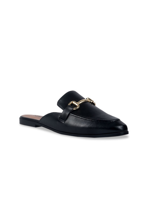 

London Rag Women Black Solid Horsebit Mules