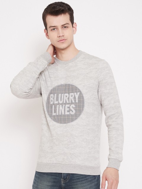 

CAMLA Men Grey Melange Printed Sweatshirt
