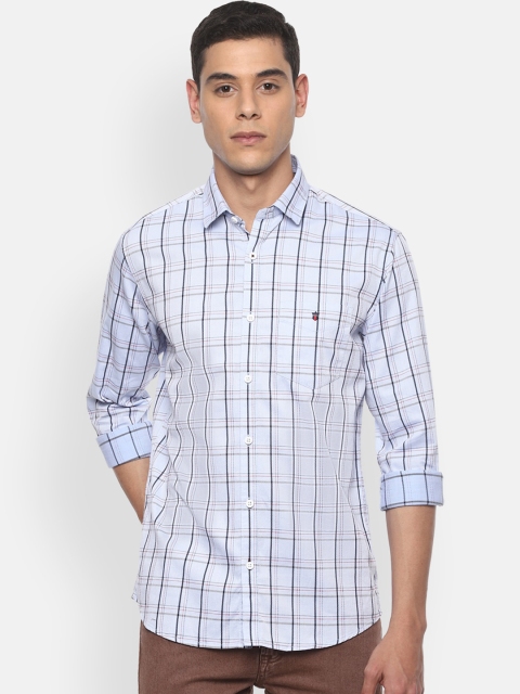 

Louis Philippe Sport Men Blue & Red Slim Fit Checked Pure Cotton Casual Shirt