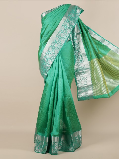 

Pothys Green Woven Design Jute Silk Saree