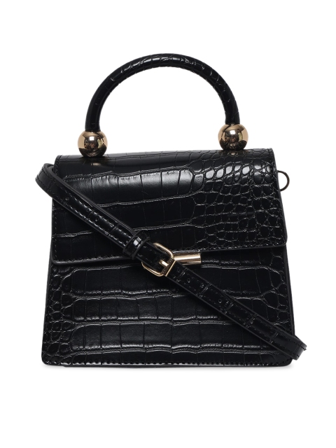 

ALDO Black Textured Satchel