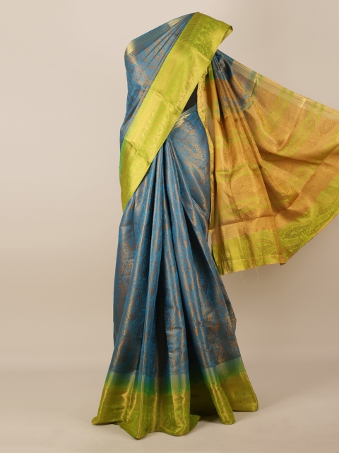 

Pothys Blue Woven Design Jute Silk Saree