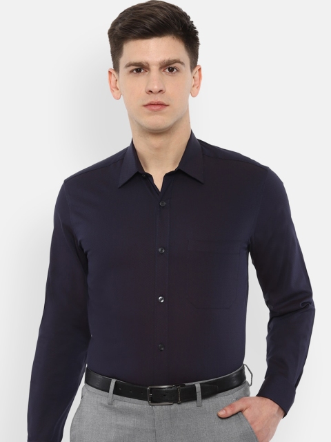 

Louis Philippe Men Navy Blue Slim Fit Solid Formal Shirt