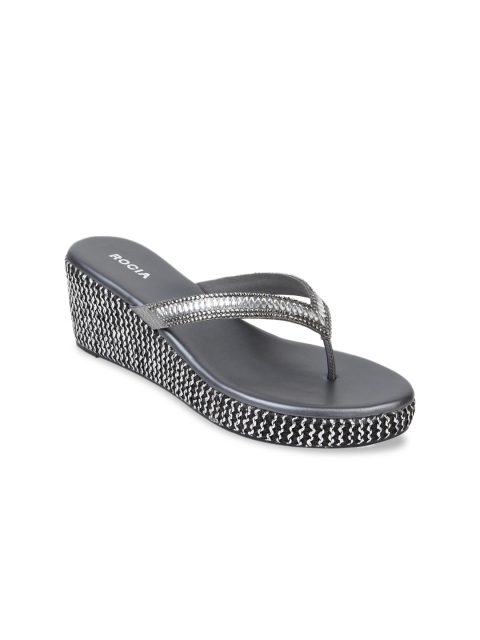 

Rocia Women Gunmetal-Toned Embellished Wedges, Metallic