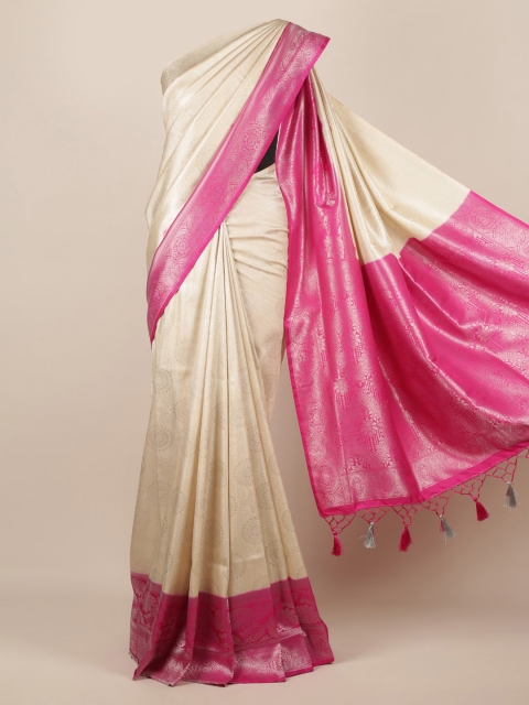 

Pothys Cream-Coloured Woven Design Jute Silk Saree