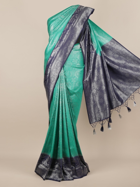 

Pothys Green & Silver-Coloured Jute Silk Woven Design Saree