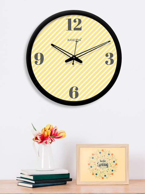 

RANDOM Yellow & White Round Printed 30.4 cm Analogue Wall Clock
